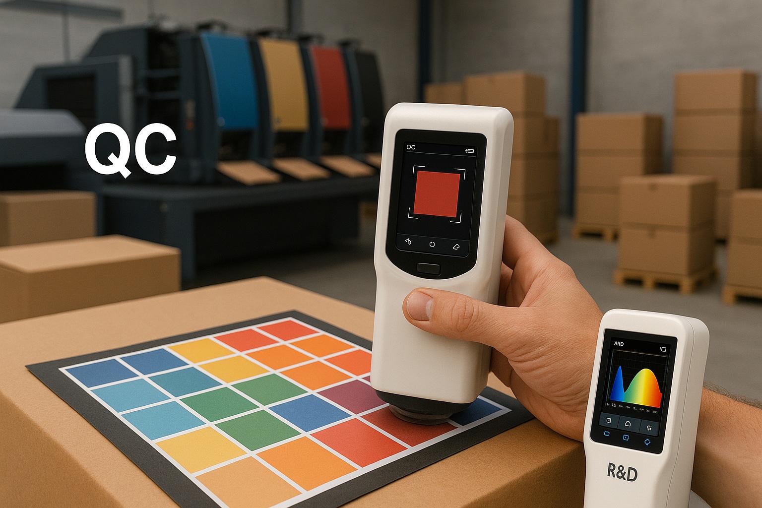QC kiểm tra màu bằng máy so màu cầm tay