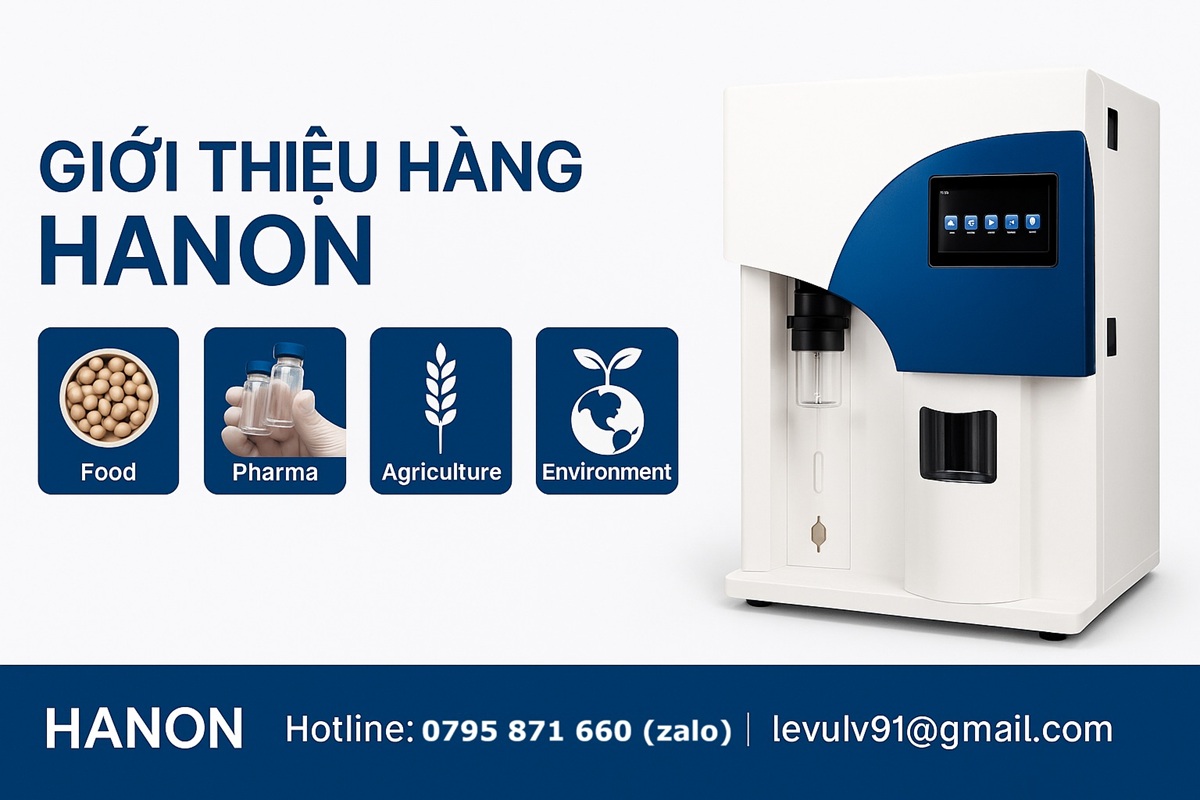 Hình ảnh thiết bị Hanon cùng các ứng dụng trong Food, Pharma, Agriculture và Environment