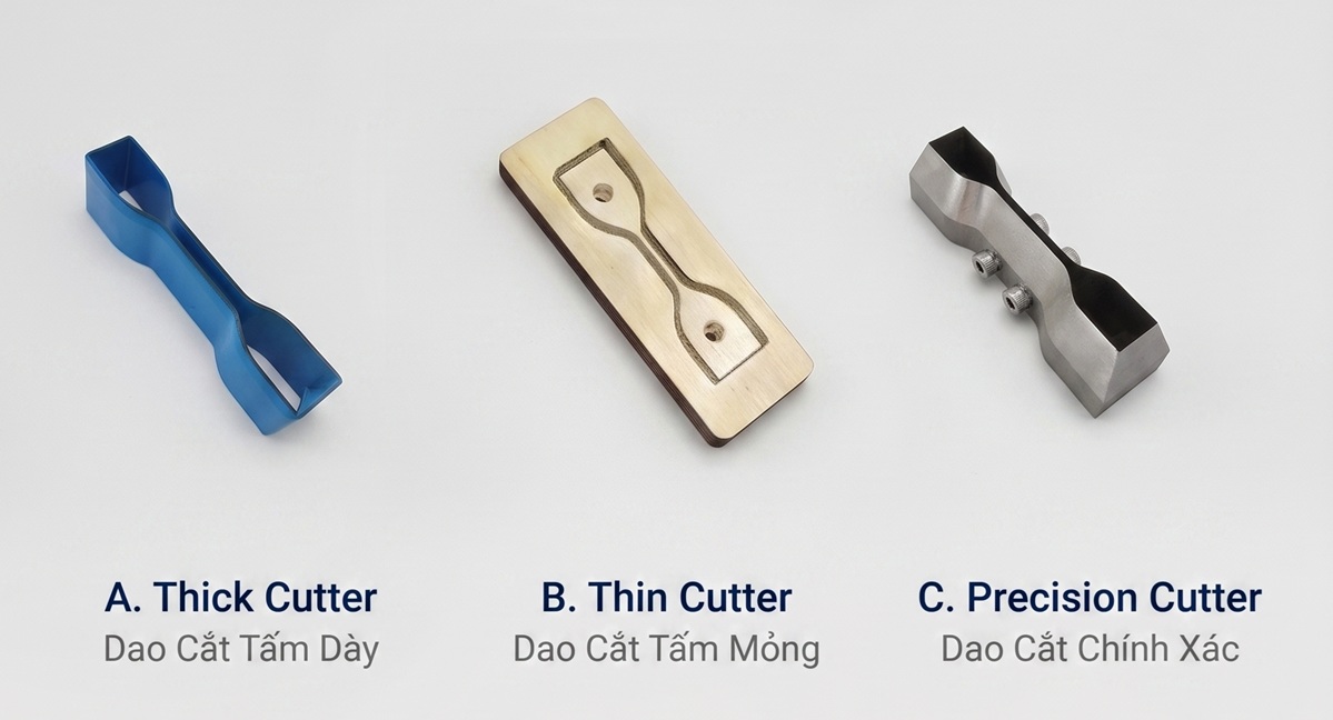 Các loại dao cắt khuôn bế chuẩn ASTM ISO cho cao su nhựa